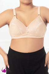 Lady Beela light padded Full Coverage Cut & Sew Half laced side support cups Wire-Free Bra