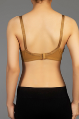 Golden - Lady Beela wire free non padded double layered full cup net bra.